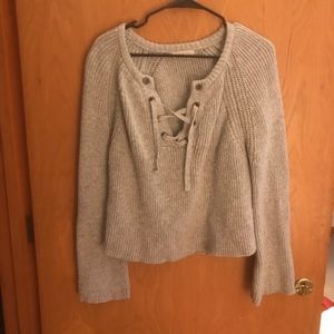 Lace up sweater